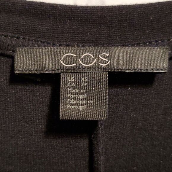 COS black shirt dress with layered front - Picture 4 of 7